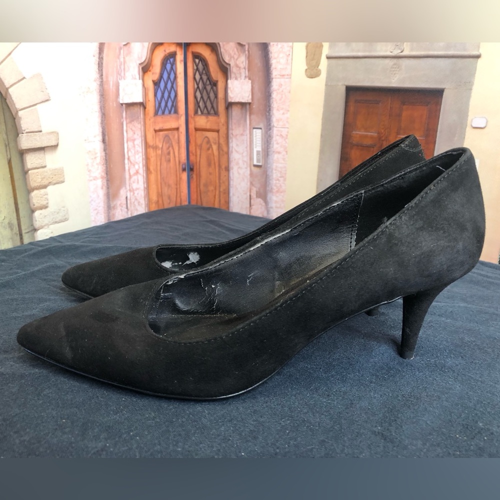 Kelsi Dagger Black Ankle High Heel Shoes